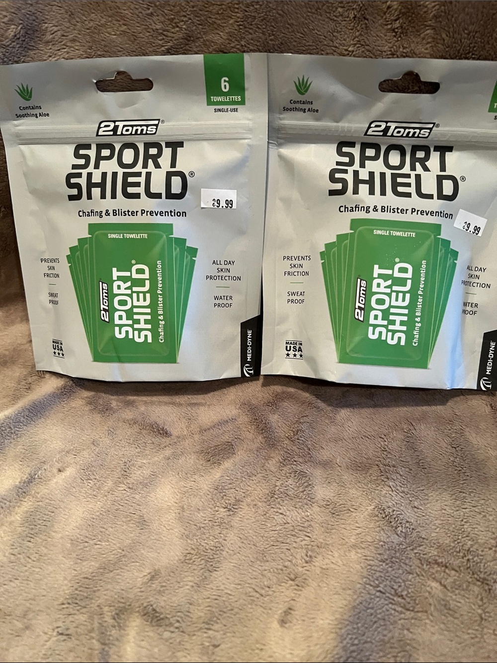 Toms Sport Shield Chafing & Blister Prevention Towelettes - Green